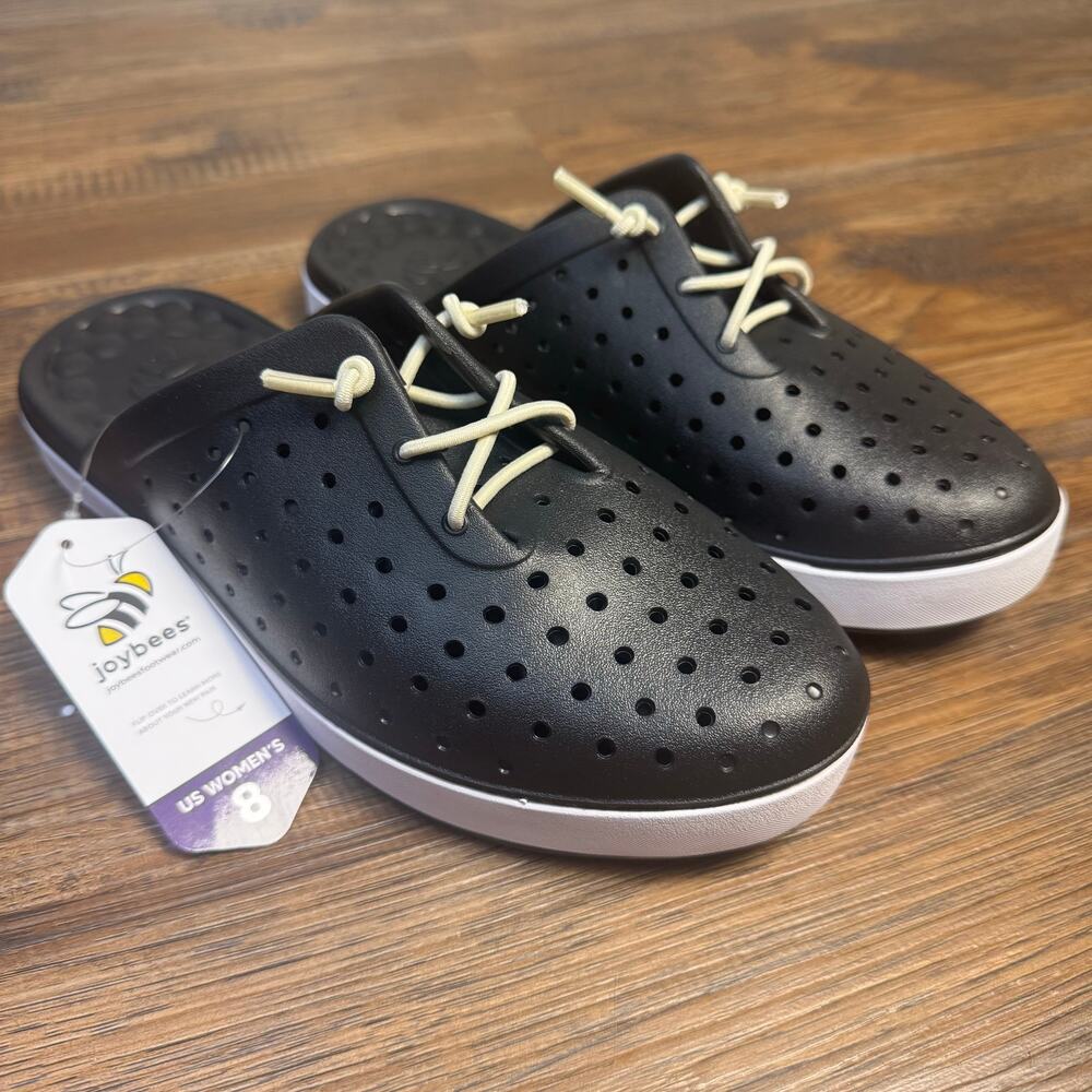 Joybees Weekend Mule Modern Women's Sz 8 Slip-On comfort Shoes Black white - Picture 2 of 10